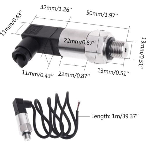 Pressure Transmitter Pressure Transducer Sensor 0-10bar 9-32VDC G1/4 4-20mA 0.5% G25 Great Value