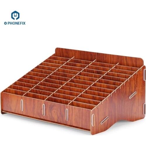 Wooden Desktop 48 Storage Box Multifunctional Storage Box for Cell Phones Holder Desk Supplies Organizer