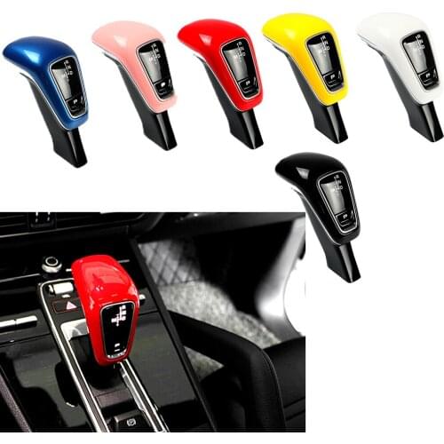 For Porsche Cayenne 2018 2019 Matte Red Yellow, black Blue, white Gear Shift Head Stalls Knob Handle Frame Cover Trim ABS Fit