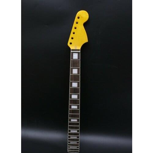22Fret Guitar Neck 25.5inch Yellow Painting Block Inlay Canada Maple Big Head