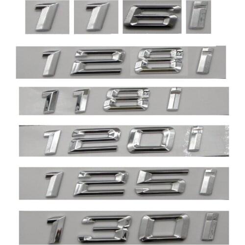 Chrome Shiny Silver ABS Number Letters Words Car Trunk Badge Emblem Emblems for BMW 1 Series 116i 128i 118i 120i 125i 135i 130i