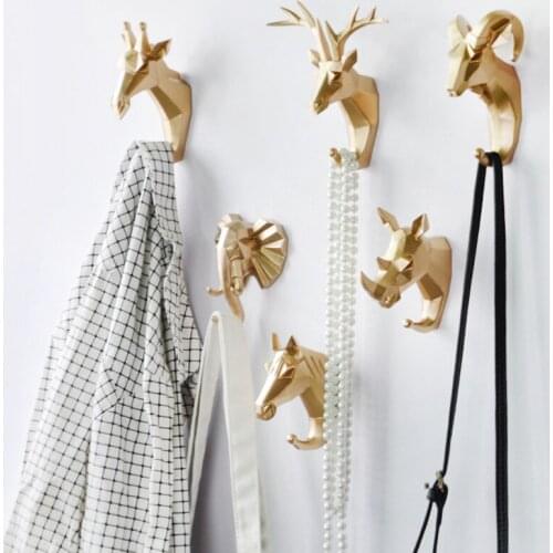 Hook Multifunctional Animal Home Decoration Nordic Hook Deer Head Coat Hook Wall Coat Hook Hanging Key Hook