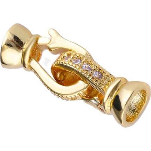 MADALENA SARARA 20mm*11mm Fine Copper Clasp AAAAA Cubic Zirconia Prong Setting Easy Open For DIY Jewelry Making 20pcs/lot