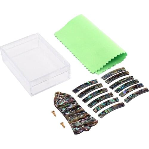 Shell Guitar Truss Rod Cover + Curved Sound Hole Inlay Strip for Acoustic Guitar Decorative Accessory