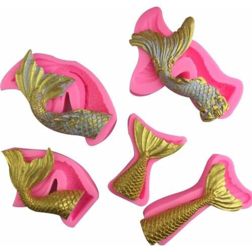 Sea Mermaid tail silicone mold chocolate mousse sugar mold plaster ornament decorative soap mold