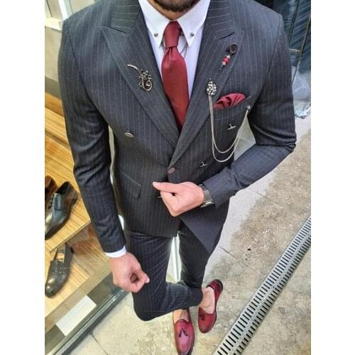 Mens Suits Custom Made Wedding Tuxedos Formal Best Man Suit Groom Wear Male Business Suit 3-Piece Suits (Jacket+Vest+Pants)