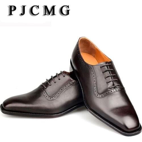PJCMG Customize Italian Style Handmade Tassel Mens Genuine Leather Goodyear Round Toe Lace-up Dress Wedding Prom Oxfords Shoes