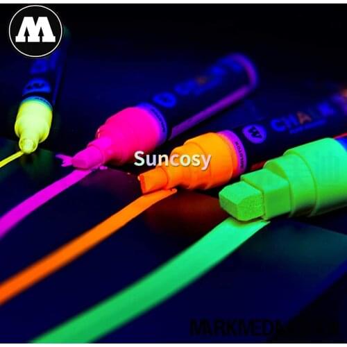 Molotow Chalk Marker Pen Set, Waterbased and Quick-drying Ink, Ideal for Temporary Applications on Nearly Any Smooth Surface