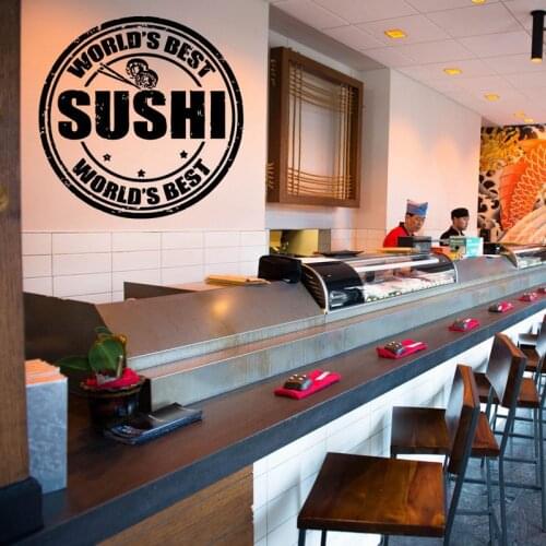 Sushi Decal Food Restaurant Sticker Posters Vinyl Wall Decals Pegatina Decor Mural Sushi Sticker