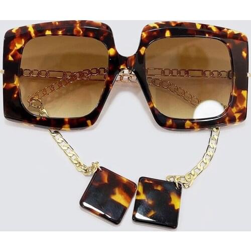 Fashion Sunglasses Chain For Women Vintage Outdoor Driving Sun Glasses Spuare Mirror Driving Eyewear Summer UV400