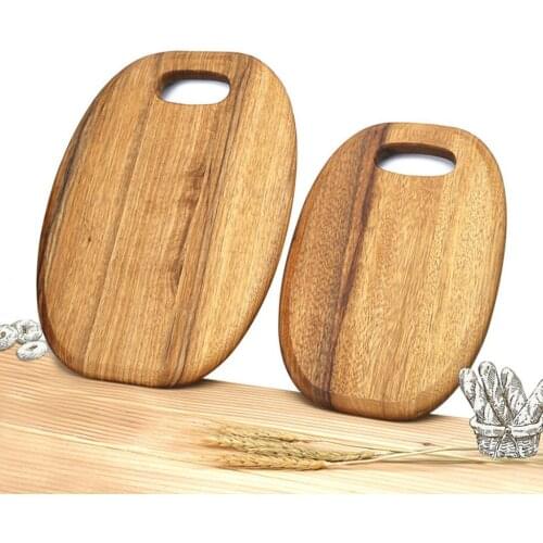 Oval Wooden Bread Chopping Cutting Board Cheese Fruit Vegetables Slicing