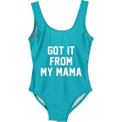 Got it from my mama one piece suit bodysuit swimwear beachwear monokini rompers jumpsuit one-pieces suit backless bathing suit