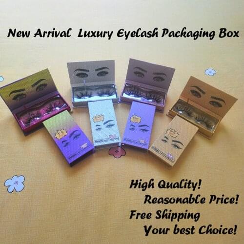 Luxury Case Eyelash Packaging Box with Tray Empty Long Packaging Box for Mink Lashes Beautiful Make Up Box Paper Boxes