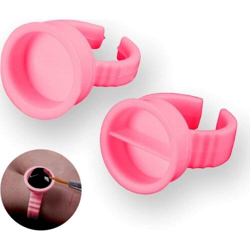S/M/L European and American hot-selling 100 pcs a pack of tattoo pink color ring cup eyelash grafting glue