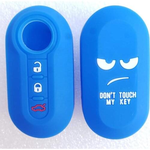 Dont Touch My Key case silica Gel Protect for Fiat 500 Punto Pando Ducato remote fob Cover Silicon Keyless