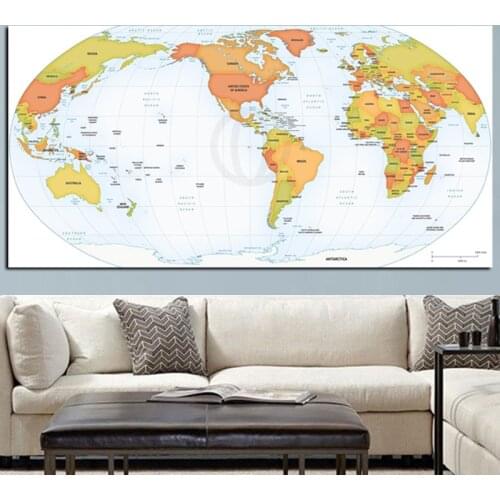 Modern Globe World Map Canvas Painting Poster HD Print On Canvas Art Wall Picture for Office Meeting Room School Cuadros Decor