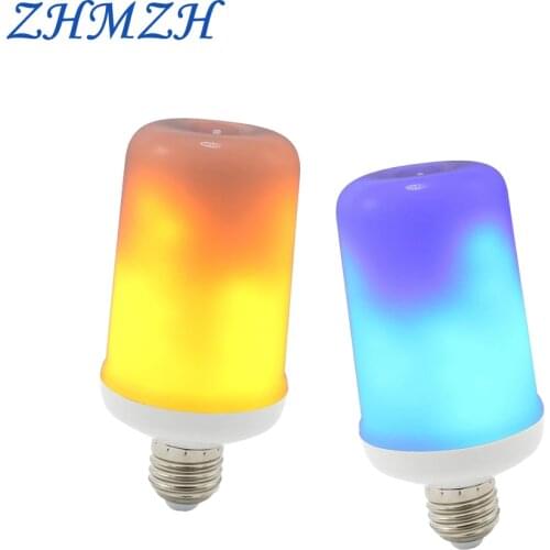 LED Flame Effect Lamp Bulb Flickering Illumination Breathing Party Decor Lamps Flame Light Gravity Sensor E27 99LEDs AC85-265V
