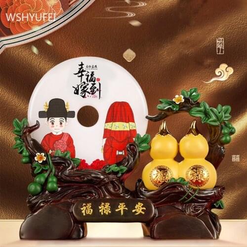 Creativity Resin Wedding Gifts Home TV cabinet Feng Shui Ornaments Office Lucky money decoration Marriage room decor crafts