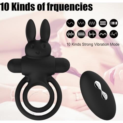 Penis Vibrating Ring Delay Ejaculation Bullet Vibrator Clitoris Massager Adult Sex Toys for Men Male Cock Silicone Rings