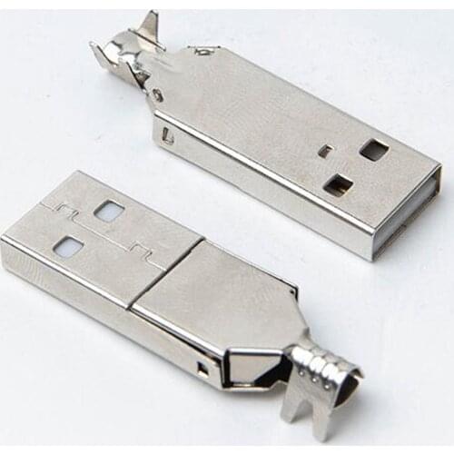 50PCS High quality USB 2.0 Type A Welding Type Male Plug Connectors usb-A Tail Socket 4 in 1 DIY Adapter