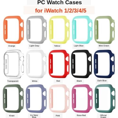 Hard PC Case for Apple Watch 6 SE 5 4 3 2 1 40 44mm Matte Transparent Protective Cover for iWatch 38mm 42mm Shell Frame Fashion