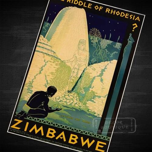 ZIMBABWE RIDDLE RHODESIA Africa Visit Landscape Trip Travel Retro Vintage Poster Canvas DIY Wall Art Home Bar Posters Decor