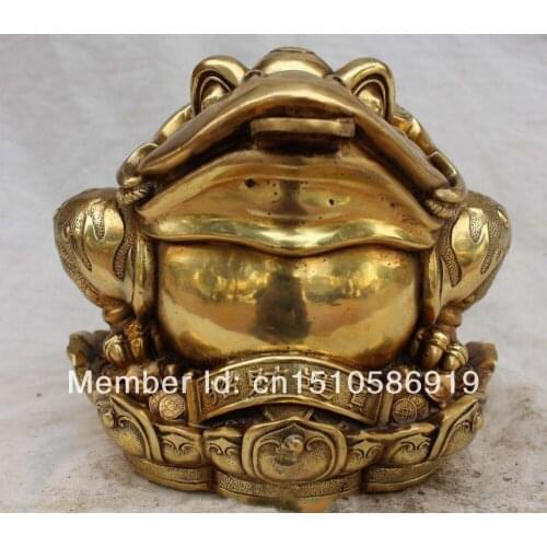 8"Marked Chinese Bronze Wealth YuanBao Money Jin Chan Gold Cicada Animal States