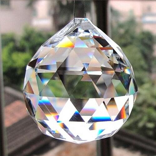 1pc 20mm Clear Crystal Lighting Ball Prisms Hanging Pendant Wedding Curtain Decor
