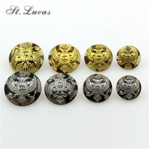 10pcs/lot new fashion combined zinc alloy metal buttons two colors round button clothing pants sewing accessories scrapbook