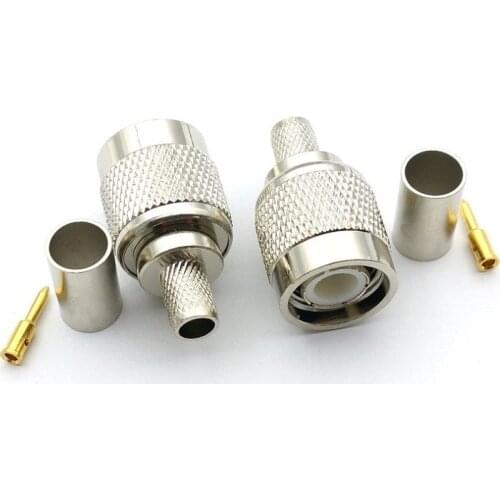 100Pcs TNC Male Crimp for RG58 LMR195 RF Coax Cable Connector