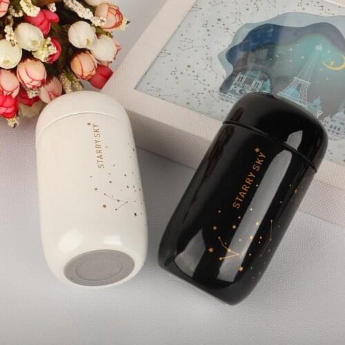 200ml Double Wall Thermos Bottle Starry Sky Mini Small Capacity Coffee Mug Stainless Steel Vacuum Flask Thermo Portable Cup Gift
