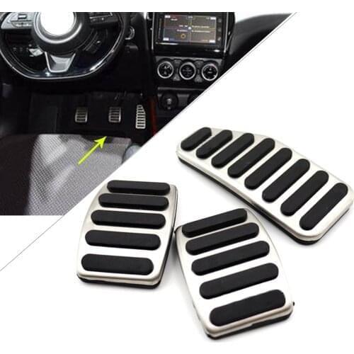 3Pcs Brake Fuel Gas Clutch Pedal Pads Cover For Suzuki Swift 2005-2016 Jimny 2016-2019 LHD MT Car Accessories