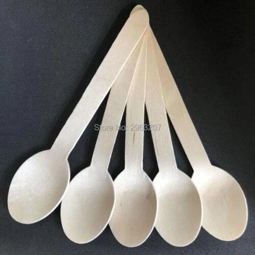 5000pcs 16cm Wooden Spoon Western Disposable Ice Cream Taster Wedding Party Banquet Spoons Teaspoon Tableware Kitchen