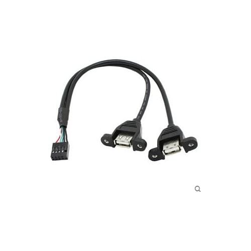 Motherboard 9 needles turn USB2.0 two extension baffle line 9 pin screw holes turn USB turn wiring 30 cm