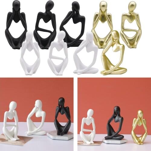 Abstract Thinker Figurine Statue Sculpture Hand Curved People Sculpture Ornaments Craft Home Decor Office Shelf Character Decor