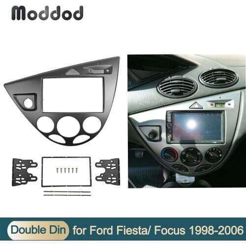 Double Din Car Radio Fascias for Ford Fiesta Focus Left Hand Drive Dash Refitting Installation Trim Kit GPS DVD Frame CD Bezel