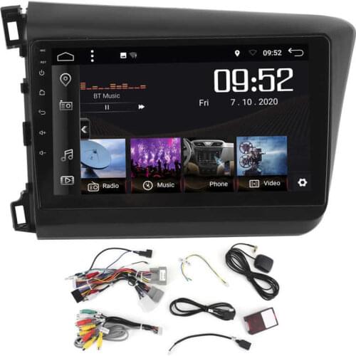 9in Car GPS Navigation Systerm Display Touch Screen 2+32G for Android 10.0 WIFI/4G Fit for Honda Civic 2012-2015 LHD