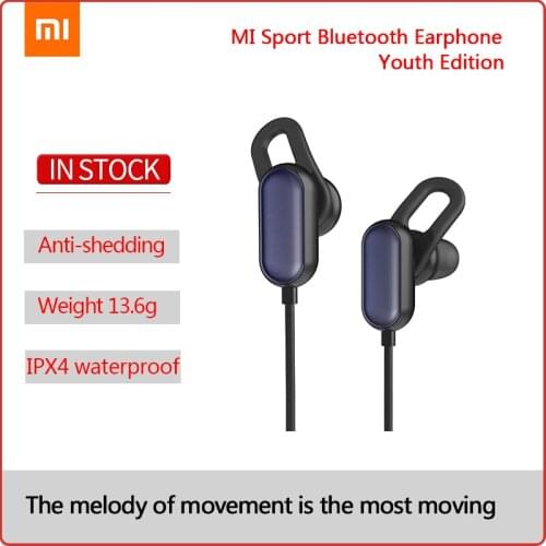 Original Xiaomi Sport Bluetooth Youth Edition Earphone IPX4 Waterproof Bluetooth Earbuds Build-In Mic Handfree Earphone