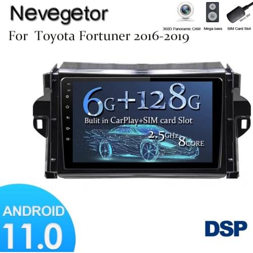 Carplay 6G+128G Android 11 Car DVD Radio GPS Navi map 360 Panorama DSP SPDIF for TOYOTA Fortuner / SW4 2015 2016 2017