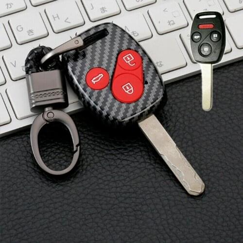 Carbon Fiber Car Key Fob Case Cover for HONDA ACCORD CIVIC CR-V FIT RIDGELINE