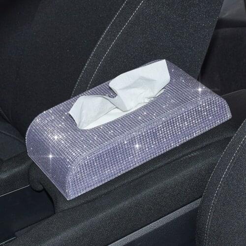 Shiny Dazzle Seat Type Tissue Box Cover PU Case Sheet Paper Holder for Home Car Office Decor Accessories