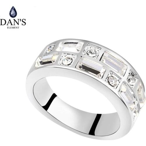 DANS 5Colors Real Austrian Crystals Geometric Fashion Ring for women New Sale Hot 10776Crystal