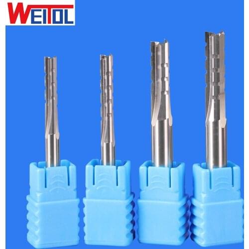 WeiTol 1 pcs free shipping TCT three flutes straight bit 6mm end mill wood cutting tools straight router bits for solid wood