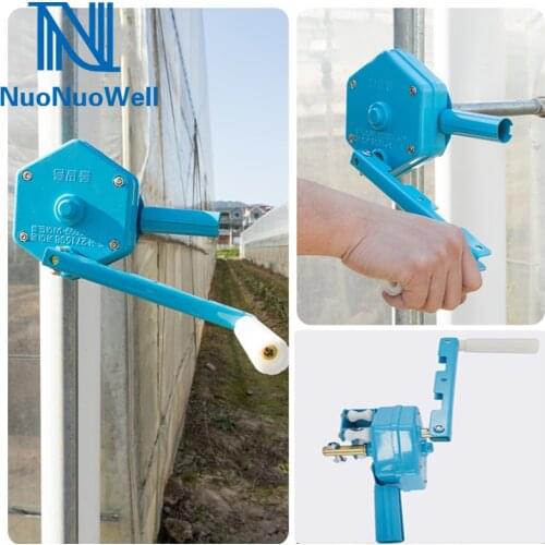 Greenhouse Film Lifting Tools Pollytunnel Hand Crank Rolling Up Device Shade Net Agricultural Side Film Coiling Rolling Blinds