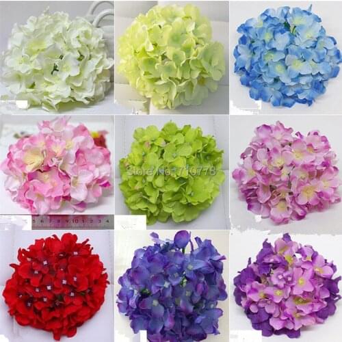 20pcs 13Colors 16cm Artificial Hydrangea Flower Head For Diy Wedding Wall Flower Bouquet Wreath Garland Home Decorative Flower