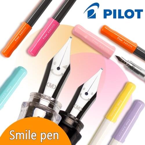 Pilot Kakuno Smile Face Fountain Pen Fine Nib(0.3-0.4 mm) Medium Nib(0.5-0.6 mm) Namiki Cartridge For Student Practise Gift FKA