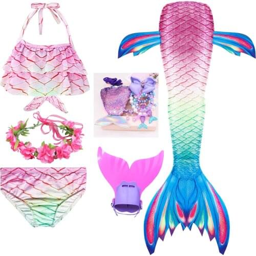 Popular Two-Piece Set Baby Girls Swimwear Ariel Princess Little Mermaid Swimsuit Fancy Dress Costumes