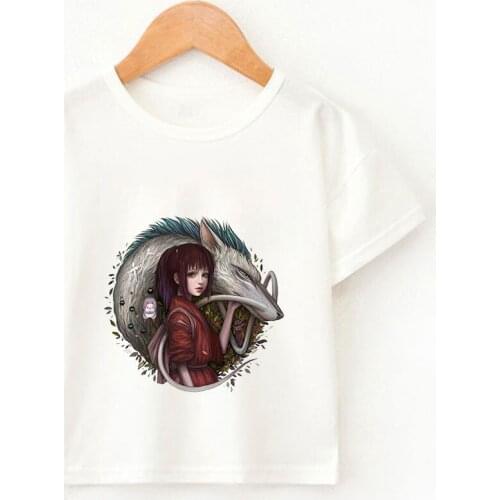 Summer Boys Tops Cartoon T-shirt Kawaii Totoro T Shirt Kids Japanese Anime Spirited Away Kawaii Studio Ghibli Children Clothes