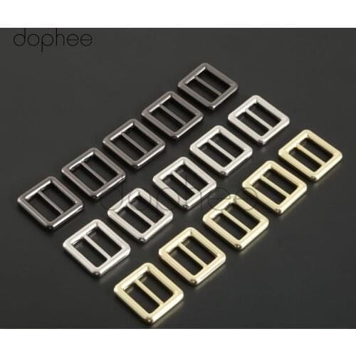 Dophee 5pcs 27*29mm Metal Buckle Webbing Tri-Ring Buckle Curve Slider Tri-Glide Belt Ring Buckles DIY Sewing Accessories