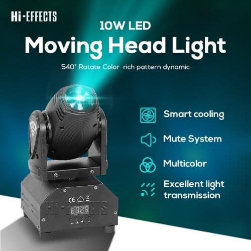Mini RGBW LED Mini 10W Led Moving Head Light 4 IN 1 Dmx Moving Stage Lights Night Club Pro Disco Lights Sound Party Lights
